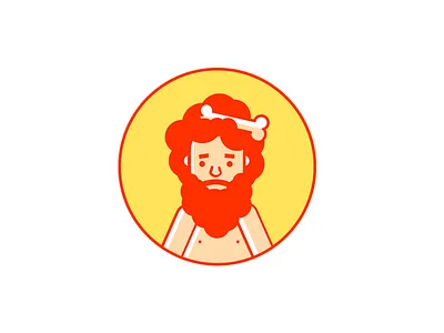 Caveman ancient. icon caveman illustrator line man