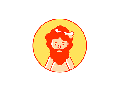 Caveman ancient. icon caveman illustrator line man