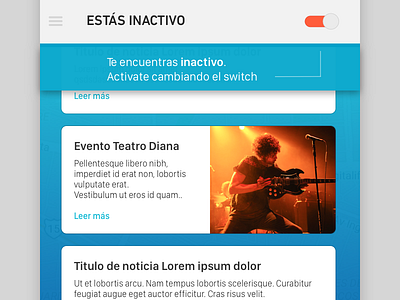 Driver App Feeds citydrive feed hamburger menu news app newsfeed posts read more shadowing switch switch button