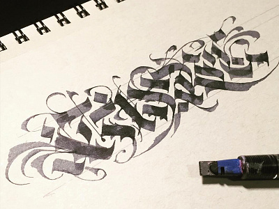 Abstract Blackletter Doodle abstract blackletter calligraffiti fraktur gothic handlettering lettering logo pattern script