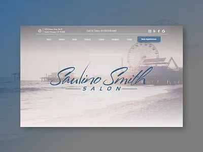 Salon Website Landing Page hair salon header hero responsive salon santa monica webflow website