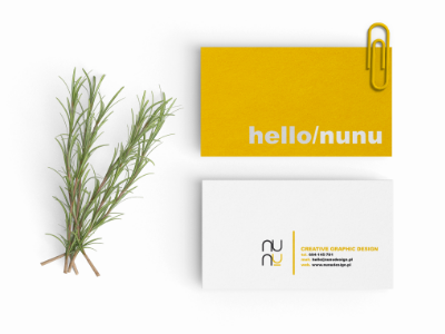 HELLO / NUNU business card creative yellow