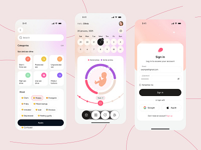 Pregnancy And Period Tracker App baby baby countdown health healthcare ios maternity medical mobile mother parents patient period period tracker pregnancy pregnancy journey pregnancy progress pregnant tracking women health