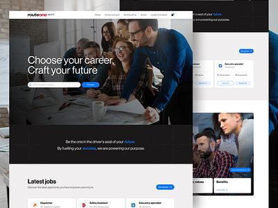 Route One Careers Website branding career careers careerswebsite company figma future hiringplatform job recruitment ui ux web design