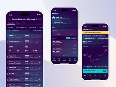 Fennel Fintech: Investing in principles b2b data visualization fintech free trial interviews investing ios listing market mobile native onboarding saas user testing ux value wallet