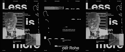 ˣ Less is more. → exhibition kinetic poster. animated poster architecture freelance graphic design kinetic type mies van der rohe minimal design minimalism motion designer motion graphics motion type poster design