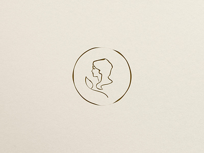 Hand-drawn logo mark branding female profile feminine logo handdrawn illustration logo