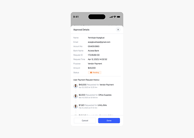 Approval Details - Mobile UI design fintech ui ui design ux ux design