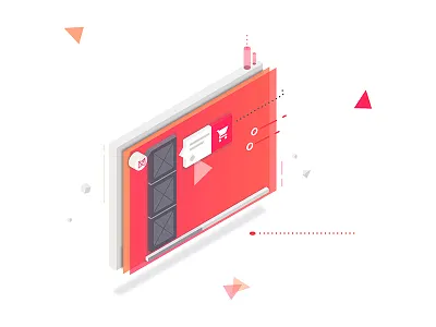 Illustration — The player 3d interaction iso isometric layers play player shop video