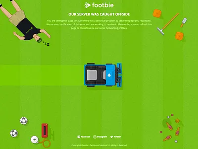 Footbie.com error screen 503 503 error error error screen footbie