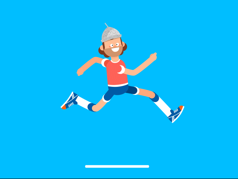 Foil Hat Vs. UFO animation character cute design foil hat illustration motion running sport ufo