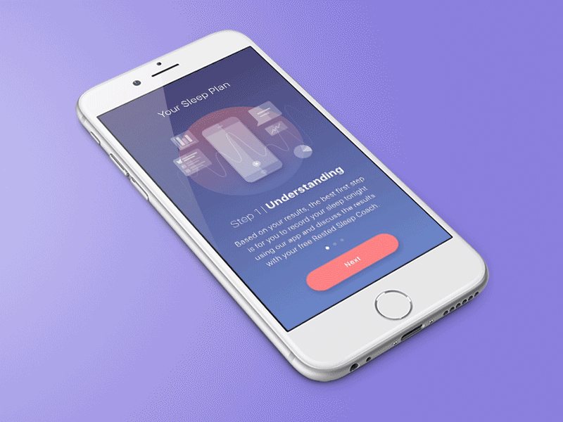 Introduction screens for Rested app animation app design dream illustration principle sketch sleep sleep app
