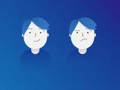 Positive / Negative happy illustration negative positive sad voicy