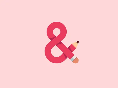 And? ampersand and design graphic logo pink story write