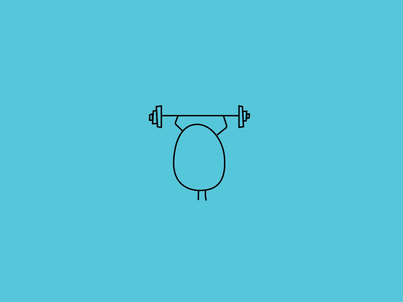 Gym blue egg fat gym hard out working