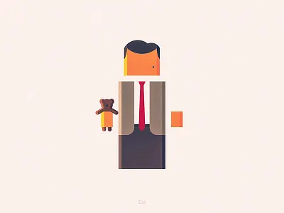 Mr. Bean anybuddy bean bear character design flat geometric minimal teddy