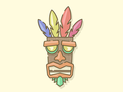 Aku Aku bandicoot crash illustration