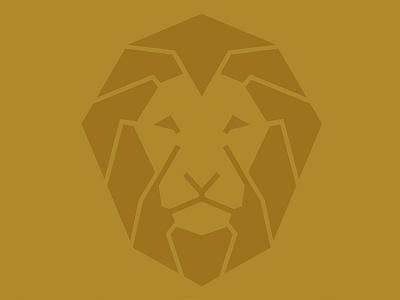 Lion icon geometric gold icon lion