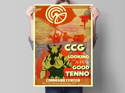 Warframeposter gaming illustration poster recruitment