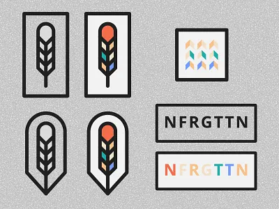 nfrgttn arrows branding exploration feather lines logo pastel square