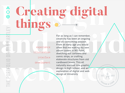 Portfolio Typography butler font geometric grotesk minimal mono serif shapes type web