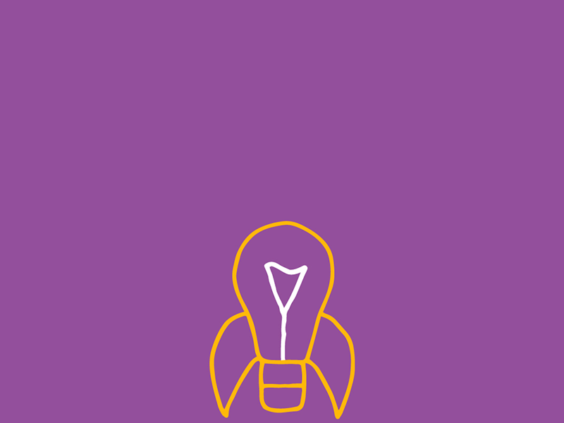 Lightbulb Rocket animation branding illustration