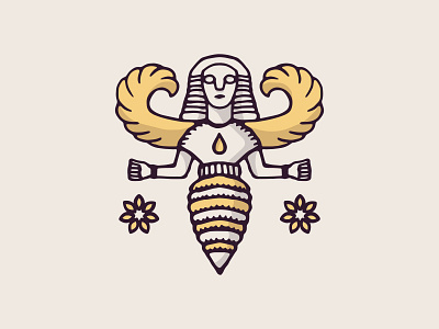 Apitherapy Logo apitherapy bee goddess greek honey logo priestess wings