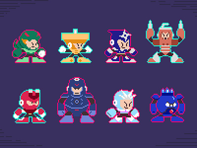 Back to Bits – Boss Lyfe 2d back to bits bosses character design megaman megaman 3 nintendo photoshop pixel animation pixel art