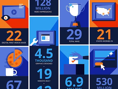 Election 2016 Results cards colors design geometric illustration infographic numbers vector