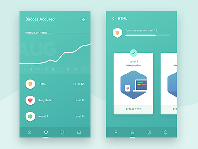 Exploration-Recruitment App app badge course design graph illustration ios recruitment reward ui ux