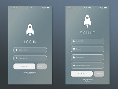 Daily UI: Log In & Sign Up Concept android concept ios ui design