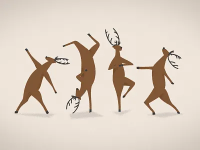 Reindeer Yoga christmas illustration reindeer yoga