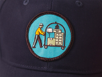 Stuff hotel patch bellhop embroidery hat patch self storage