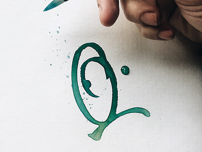 Q brushtype calligraphy handlettering handmade handmadetype lettering logotype maker process sketch texture water color