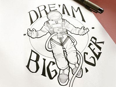 Astronaut design draw illustration sketch