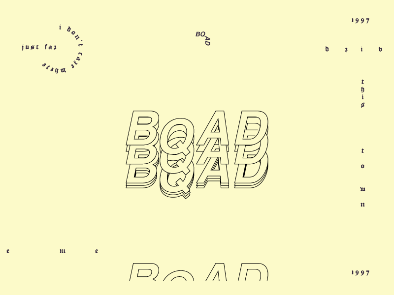 B Q A D badge blackletter deftones distortion helvetica music repetition tumblr type typography