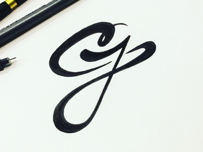 Hand sketched monogram for my wedding! WIP brand branding icon illustration logo mark monogram script sketch typography