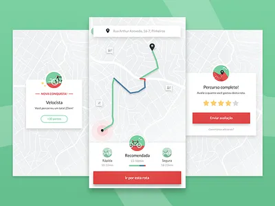 Bike App Concept app bike colors concept cycling illustration map mobile track