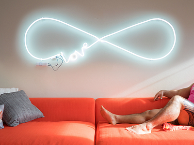 ∞Love argon infinity love neon sign white neon