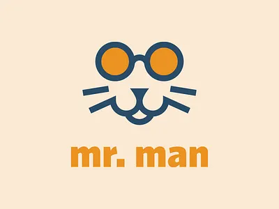 Mr. Man cat glasses logo man mr