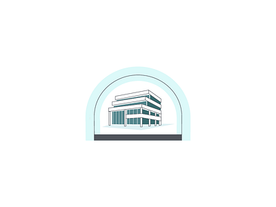 Building illo bank building house illustration residential security
