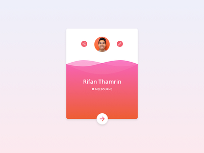 User Profile app card gradient profile shot simple social ui user ux web