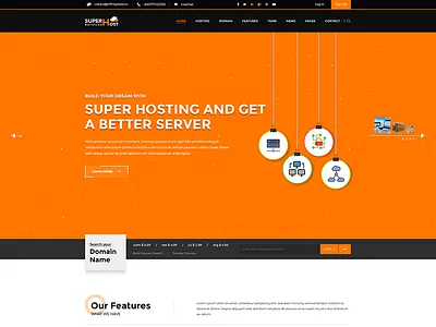Super Host - PSD Template envato hosting server technology vps