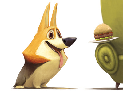 Give it to me! character design corgi dog