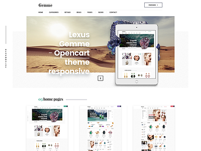 Gemme theme - coming soon ... ecommerce gem jewelry ui ux web