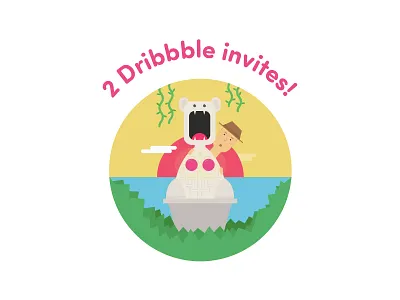 Dribbble Giveaway competition contest giveaway icon illustration invitation invite invites jungle