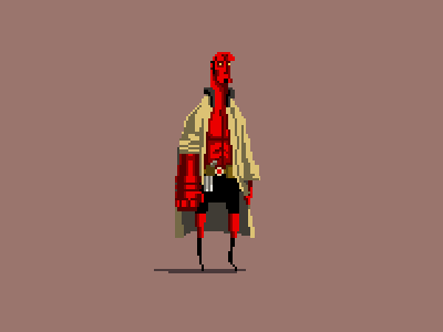 Hellboy 8bit comics gaming hell boy hellboy pixel art pixelart superhero