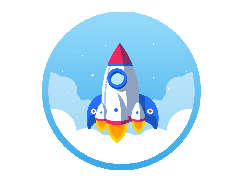 Rocket Animation animation design flat graphic design illustration interface motion design rocket ui ux web