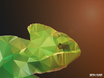 /// Chameleon Wallpaper /// 3d background chameleon chamilion desktop background gecko green opensource linux polygon