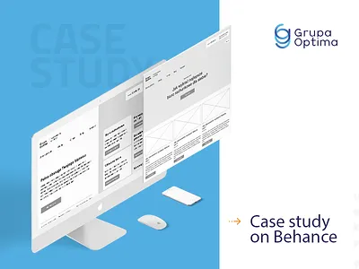 Grupa Optima - case study blue brand case study corporate identity design logo ui ux web